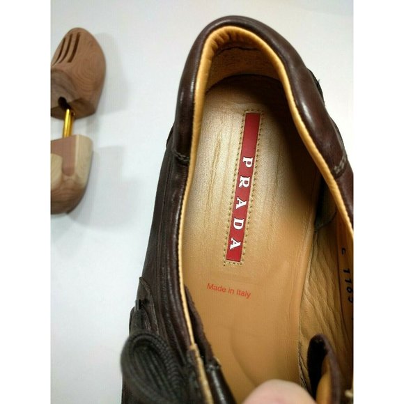 Authentic 4E1165 Prada Brown Leather Drivers Sz 11 - Picture 12 of 12